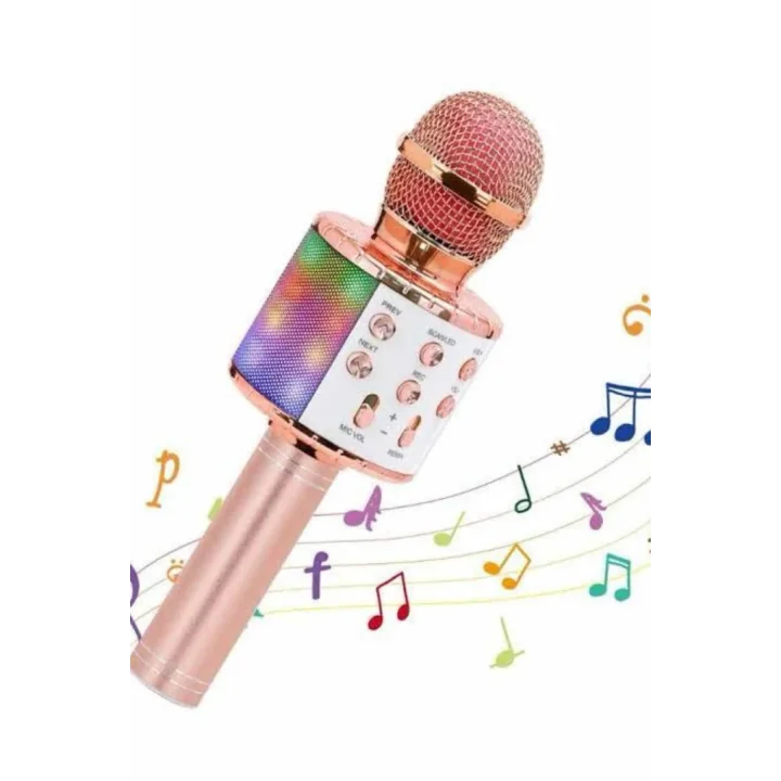 Mey İthalat® Karaoke Mikrofon Bluetooth Bağlantılı Aux Girişli Uzun Pil Ömrü Yüksek Ses Kaliteli
