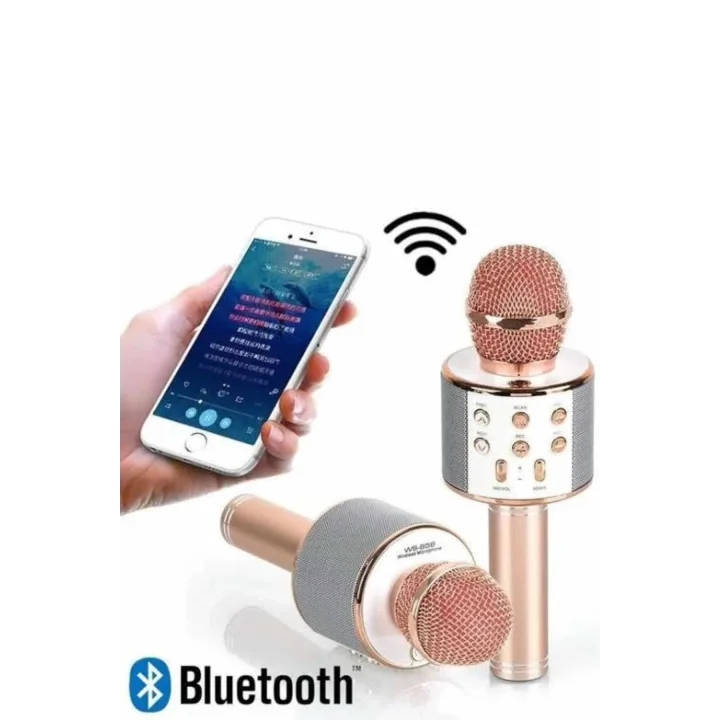 Mey İthalat® Karaoke Mikrofon Dahili Hoparlörlü Sd-usb-aux Girişli Bluetooth Hoparlör