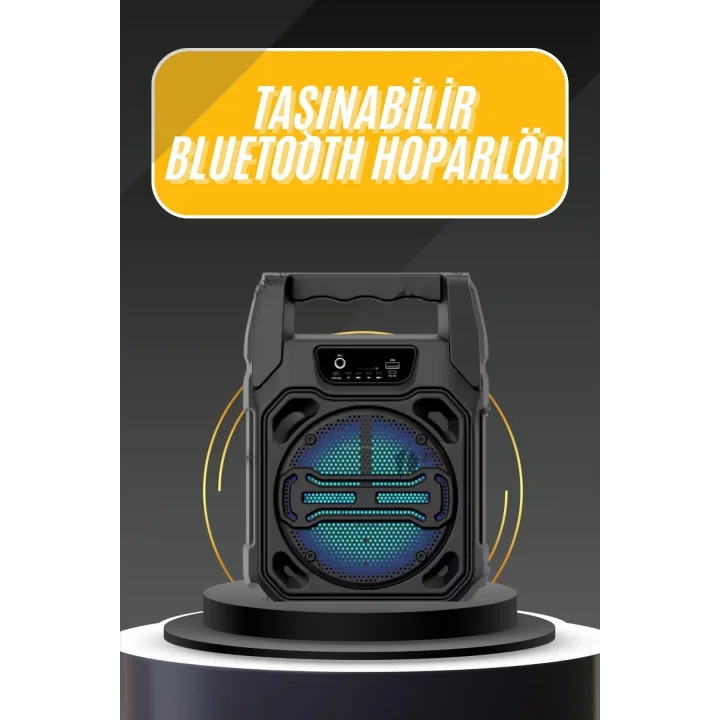 Mey İthalat® Karaoke Mikrofonlu Fm Radyolu Bluetooth Hoparlör Yüksek Ses Kaliteli
