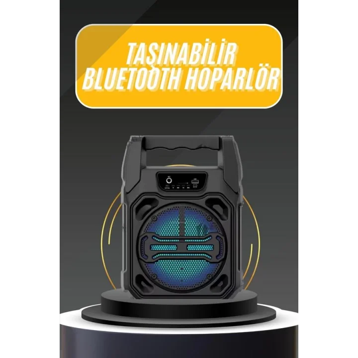 Mey İthalat® Karaoke Mikrofonlu Fm Radyolu Bluetooth Hoparlör Yüksek Ses Kaliteli