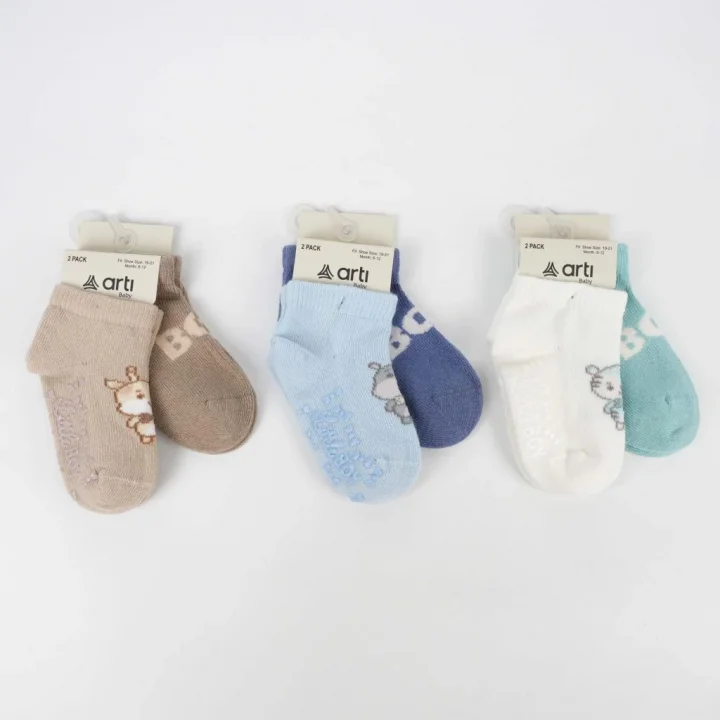 Mey İthalat®  Aristo 2Li Abs Erkek Bebek Patik Çorap K20406 (ADET FİYATIDIR)