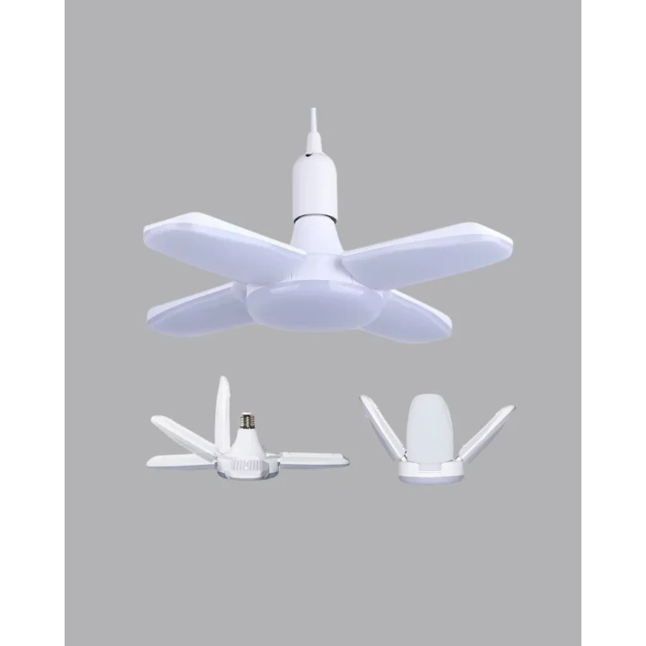 Mey İthalat® Katlanabilir 4 Kollu LED Ampül 60 Watt 6000 Lumen Beyaz Işık