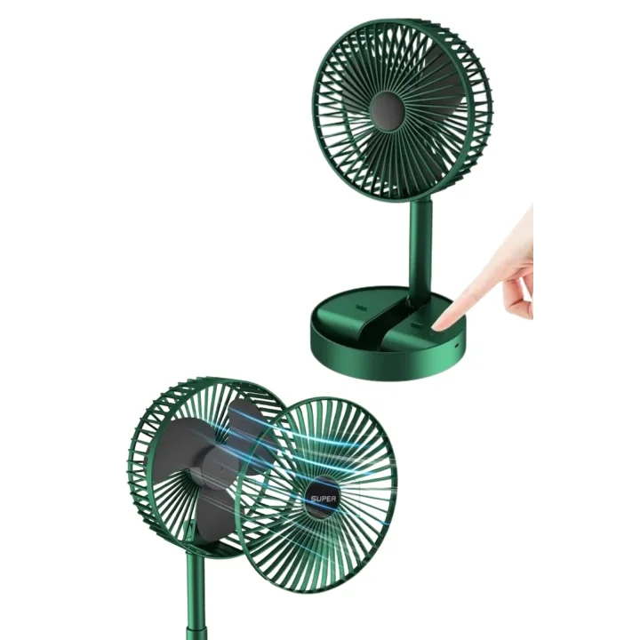 Mey İthalat® Katlanabilir Teleskopik Şarjlı Fan Masaüstü Soğutucu Vantilatör