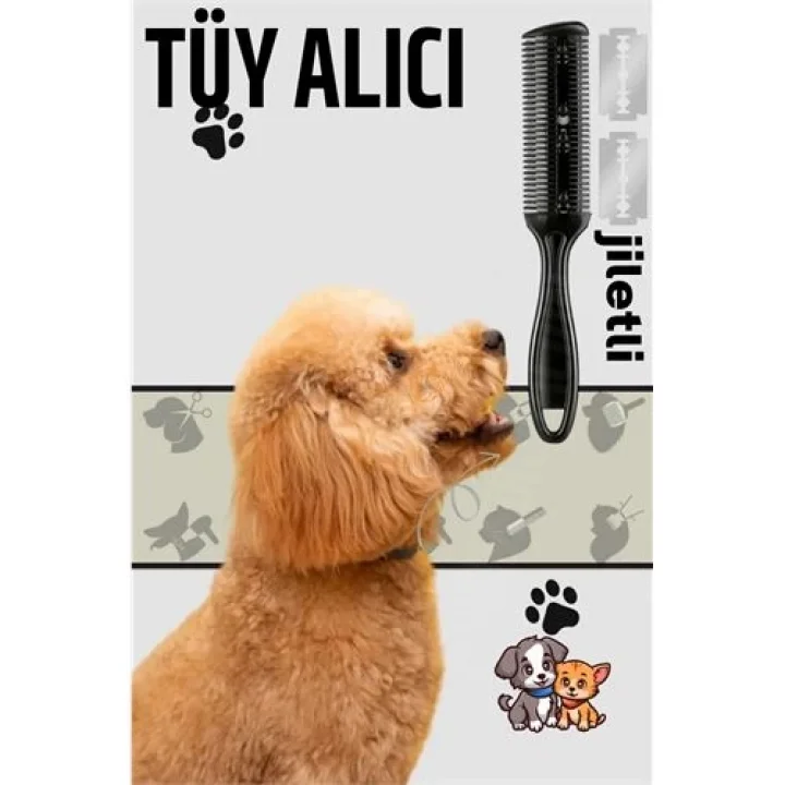Mey İthalat® Kedi ve Köpek Çift Jiletli Tüy Alma Tarağı