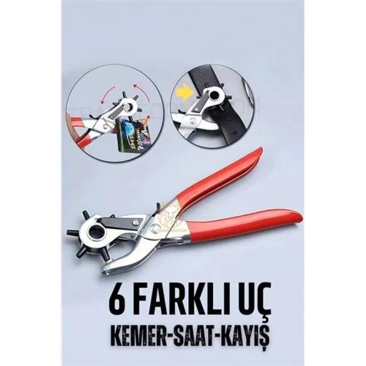 Mey İthalat® Kemer Delici Pense 6 Uçlu Saat Kayış Kemer Delme Pensesi
