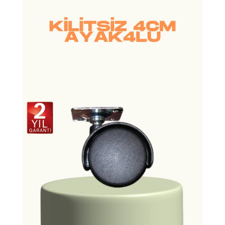 Mey İthalat® Kilitsiz Mini Tekerlek Ayak 4 cm 4’lü Set Kolay Montaj