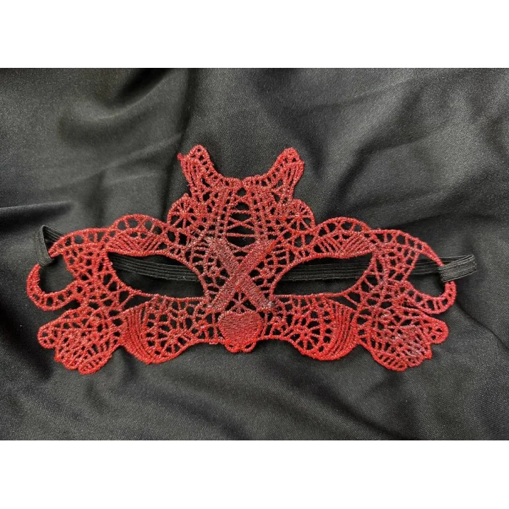 Mey İthalat® Kırmızı Dantel Masquerade Maskesi Çift Taraflı 10 No