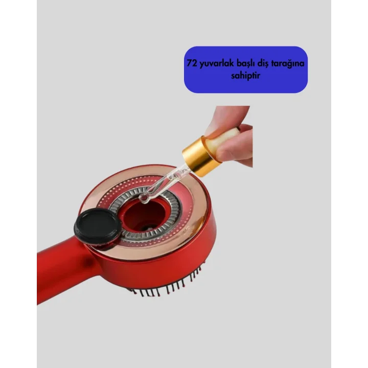 Mey İthalat® Kırmızı Işık Terapi Özellikli Saç Derisi Masaj Tarak Anti Dökülme