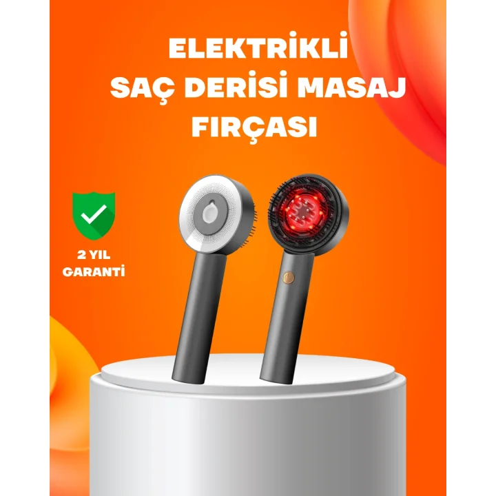 Mey İthalat® Kırmızı Işık Terapi Saç Derisi Masaj Tarağı 3 Modlu Yağ Hazneli