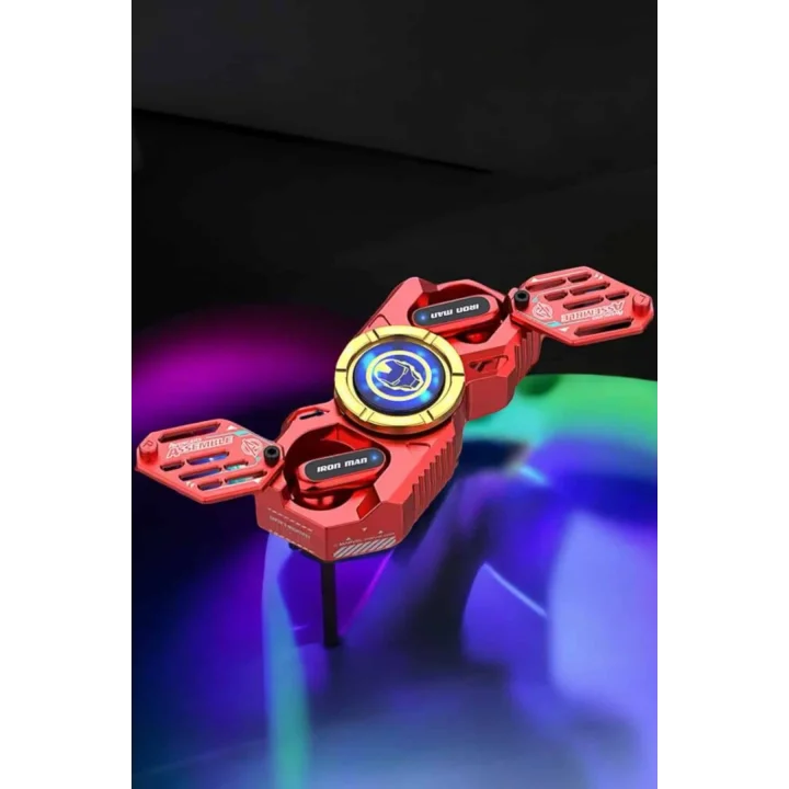 Mey İthalat® Kırmızı Kablosuz Bluetooth Kulaklık Stres Çarklı Oyuncu Kulaklığı