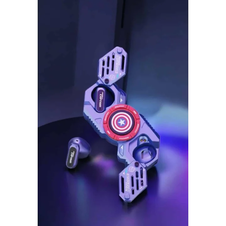 Mey İthalat® Kırmızı Kablosuz Bluetooth Kulaklık Stres Çarklı Oyuncu Kulaklığı