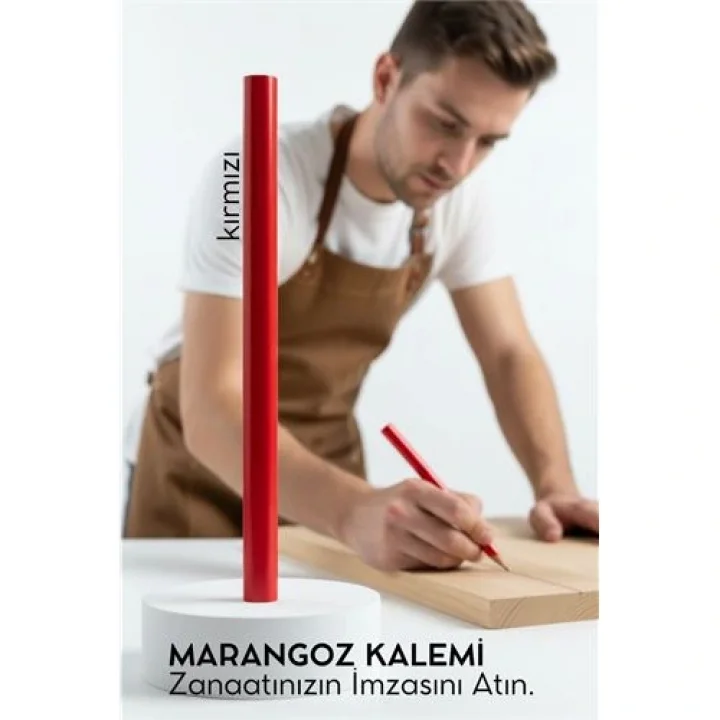 Mey İthalat® KIRMIZI Marangoz Kalemi - Ahşap İşleme Kalemi - Ahşap İşleme İşaretleme Araçları