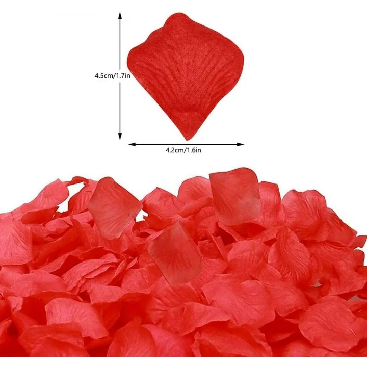 Mey İthalat® Kırmızı Renk Gül Yaprağı Şekilli Konfeti – 1 Paket 100 Adet