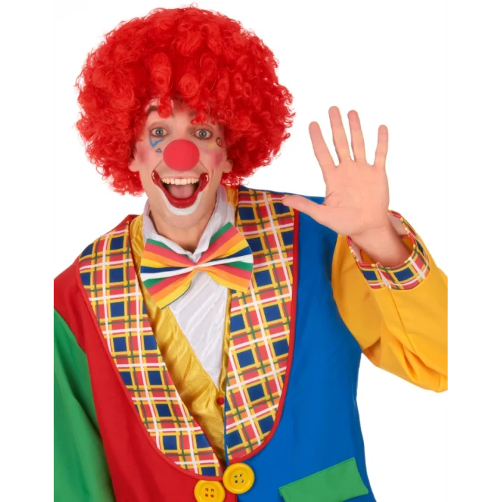 Mey İthalat® Kırmızı Renk Kıvırcık Afro Bonus Peruk