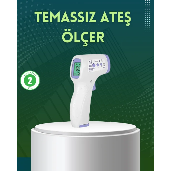 Mey İthalat® Kızılötesi Temassız Ateş Ölçer LCD Ekranlı Hassas Termometre