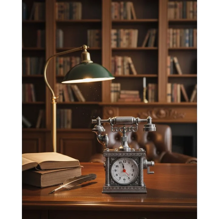 Mey İthalat® Klasik Telefon Görünümlü Masaüstü Saat ve Alarm