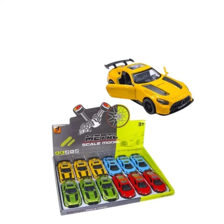 Mey İthalat® KM36201C-1-2-3-4  Çek Bırak Metal Araba  1:36