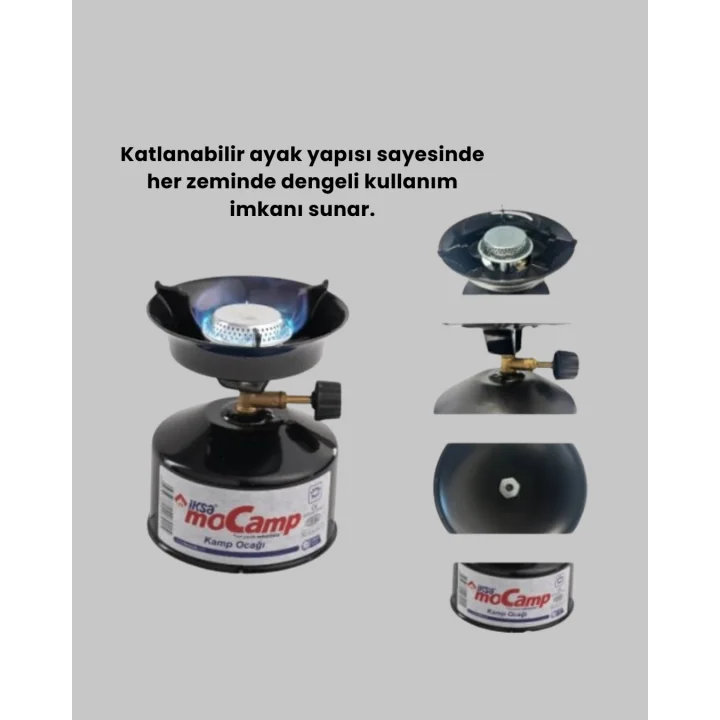 Mey İthalat® Kompakt ve Hafif Kamp Ocağı Seti Gaz Tüplü