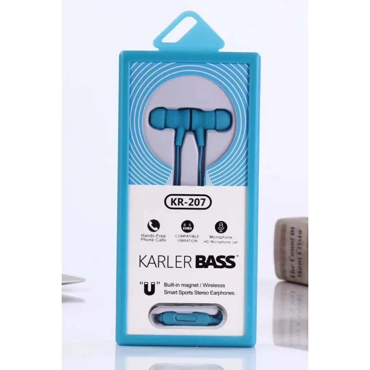 Mey İthalat®  KR-207 Mıknatıslı Kablolu Kulaklık - Mavi