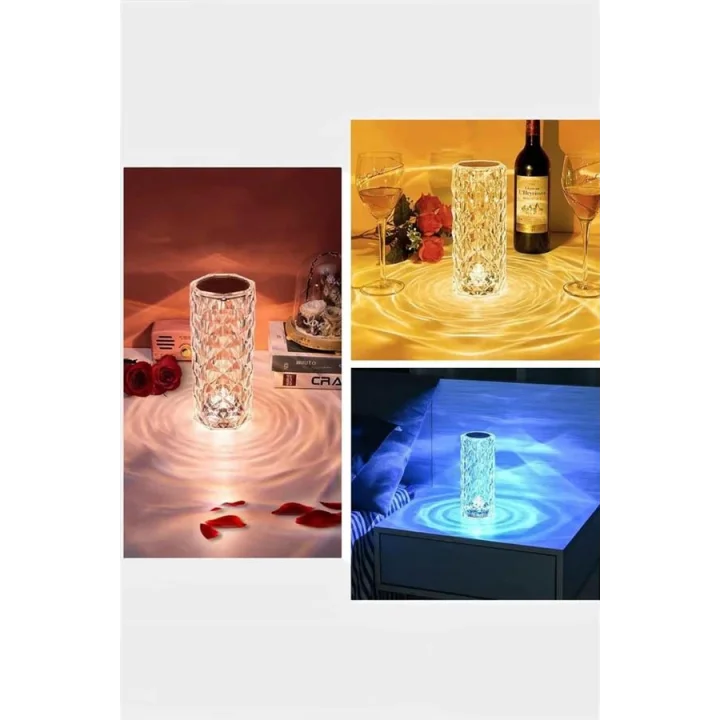 Mey İthalat® Kristal Dokunmatik Ve Kumandalı Masa Ve Gece lambası
