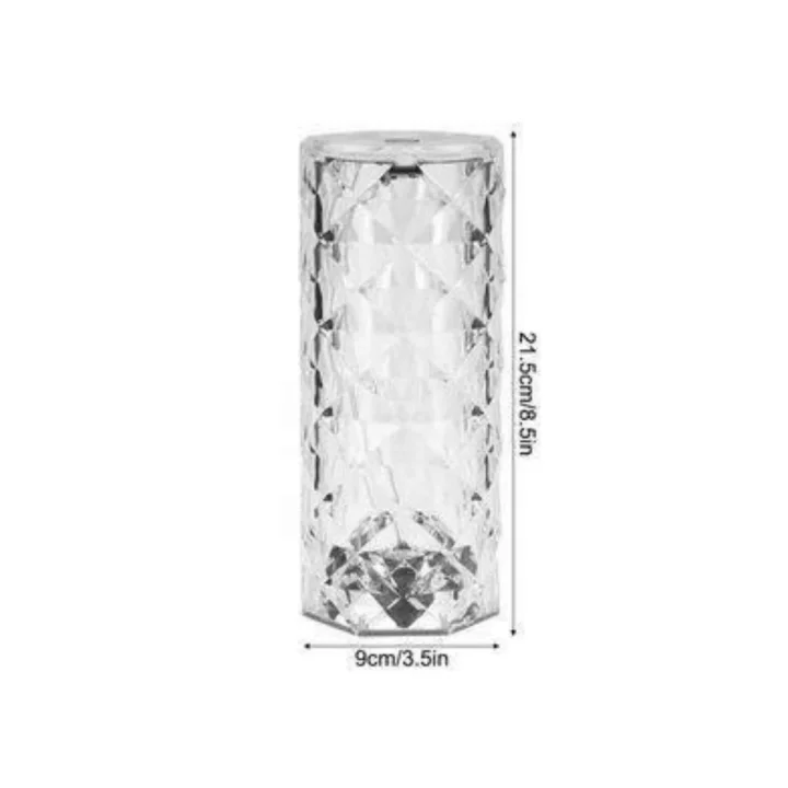 Mey İthalat® Kristal Lamba Masa Lambası Şarjlı Masa Lambası Dokunmatik Sensör Usb Şarjlı