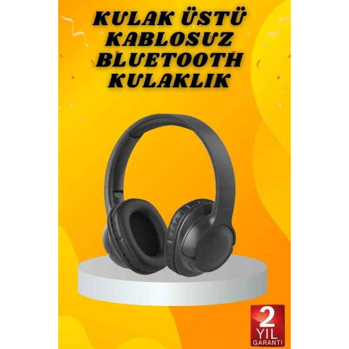 Mey İthalat® Kulak Üstü Bluetooth Kulaklık Ayarlanabiilir Uzun Pil Ömrü Kablosuz 5.0 Bluetooth
