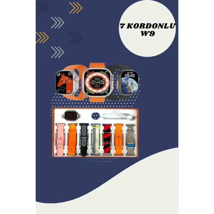 Mey İthalat® Kulak Üstü P9 Kablosuz Bluetooth Kulaklık ve 7 Kordonlu Akıllı Saat