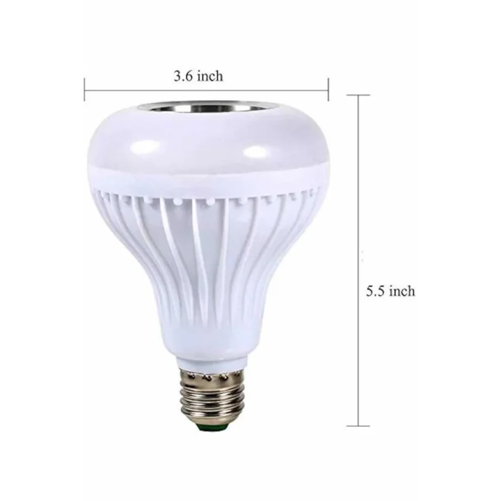 Mey İthalat® Kumandalı RGB Led Işık Bluetooth Hoparlör Ses Lambası Renkli Ampul