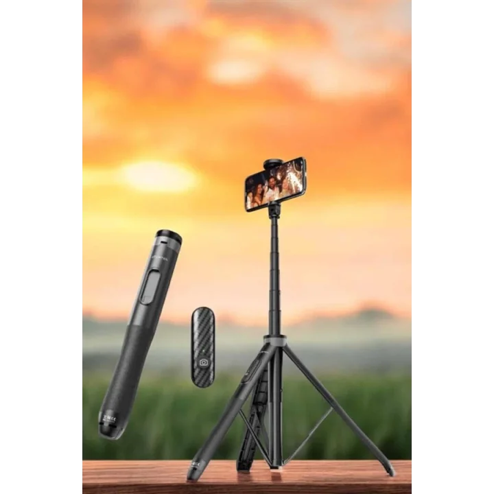 Mey İthalat® Kumandalı Tripod Telefon Tutucu Selfie Çubuğu 360 Derece Dönebilen