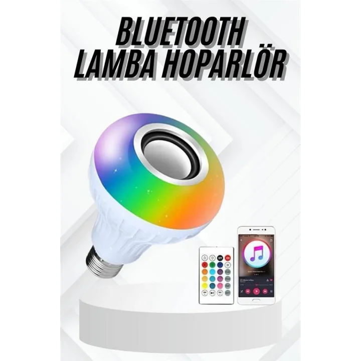 Mey İthalat® Lamba Hoparlör Ampül Görünümlü Renk Değiştirebilen Android ve İOS Uyumlu