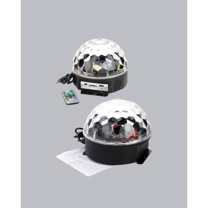 Mey İthalat® LED Disko Küresi Bluetooth Hoparlörlü Ritimle Senkronize Döner Işıklı