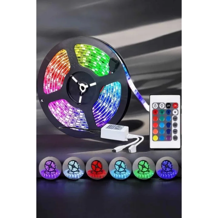 Mey İthalat® Led Işık 5 Metre Şerit Led RGB Işıklı