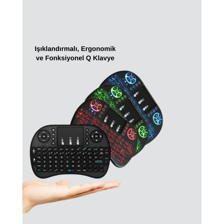 Mey İthalat® LED Işıklı Q Klavye – Touchpad, Numerik Tuş Takımı ve Multimedya Kısayolları