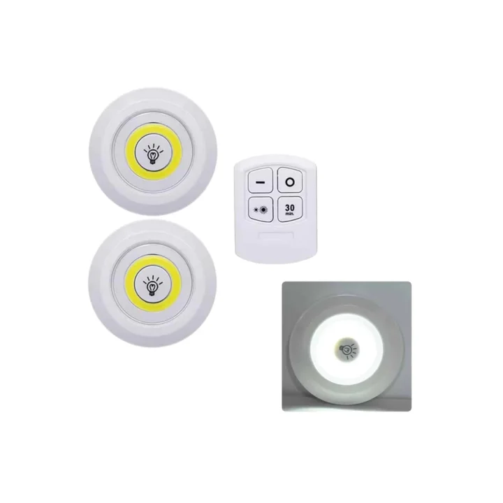 Mey İthalat® Led Lamba 3lü Uzaktan Kumandalı Yapışkanlı