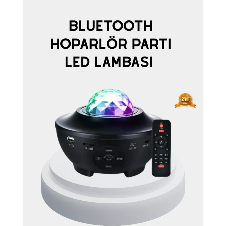Mey İthalat® LED Yıldızlı Projektör Galaxy Modlu Renk ve Parlaklık Ayarlı Gece Lambası