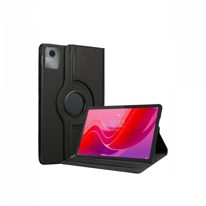 Mey İthalat®  Lenovo Tab M11 TB330FU 360 Tablet Deri Kılıf - Siyah