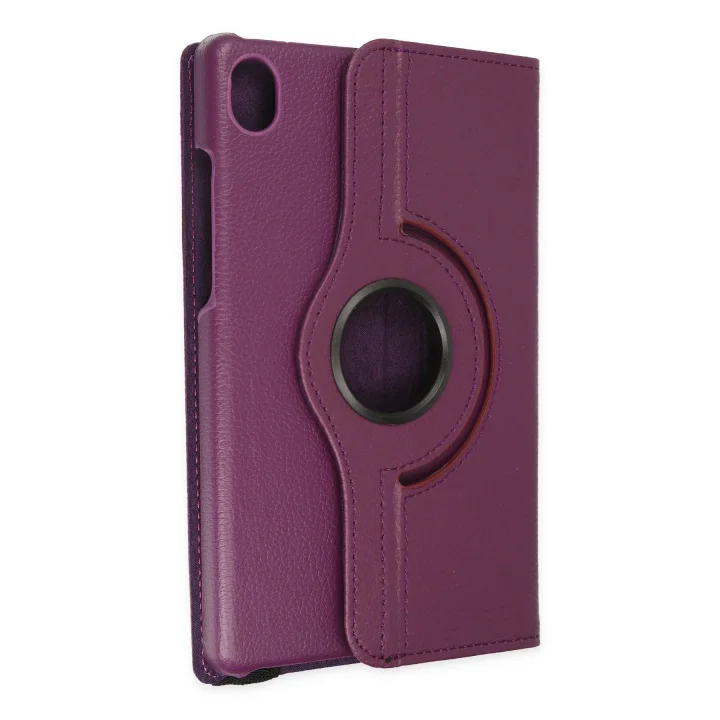 Mey İthalat®  Lenovo Tab M8 Kılıf 360 Tablet Deri Kılıf - Mürdüm