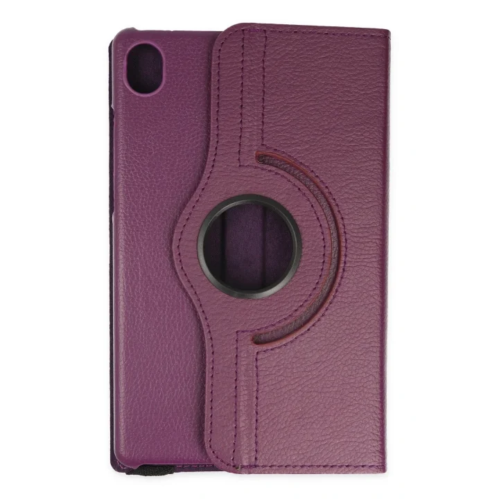 Mey İthalat®  Lenovo Tab M8 Kılıf 360 Tablet Deri Kılıf - Mürdüm