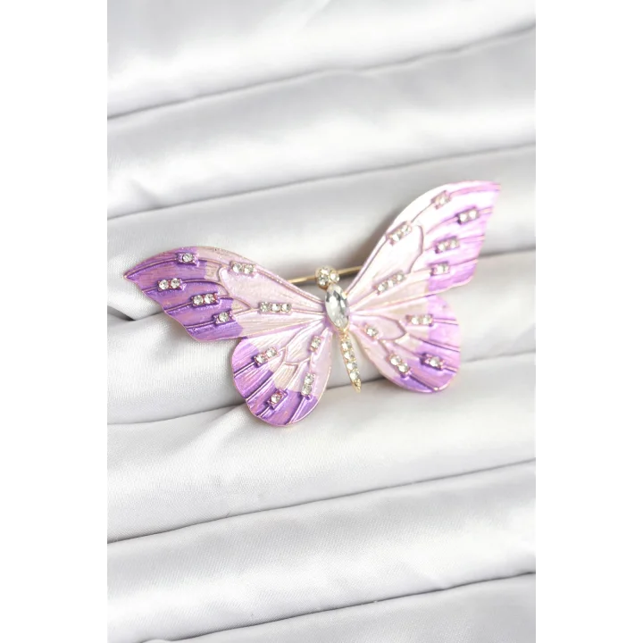 Mey İthalat® Lila Renk Kelebek Model Broş