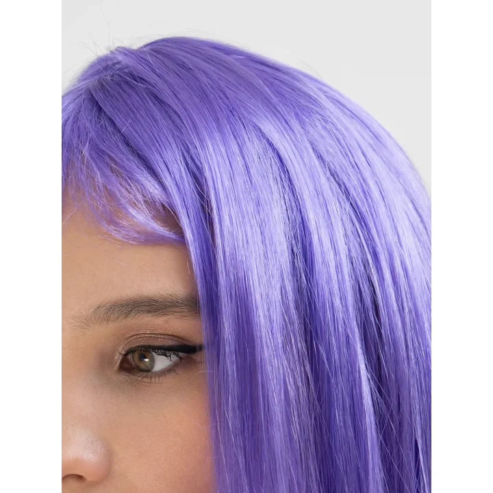 Mey İthalat® Lila Renk Uzun Düz Parti Peruğu