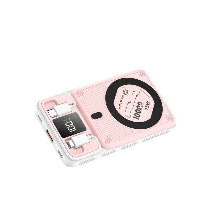 Mey İthalat®  M25W 10.000 mAh 20W PD Magsafe Powerbank - Pembe