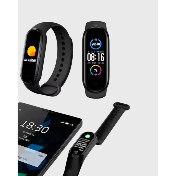 Mey İthalat® M6 Akıllı Bileklik ve Bluetooth Spor Kulaklık 2’li Set