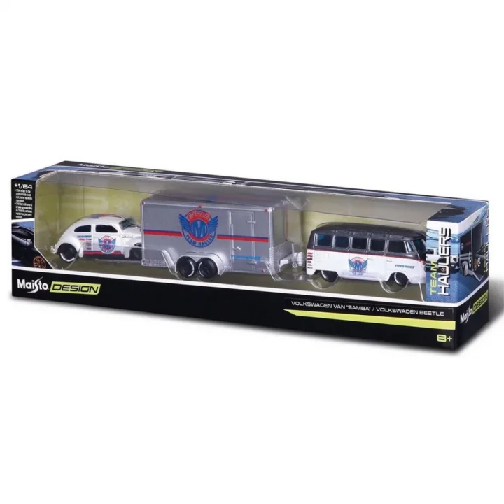 Mey İthalat®  1/64 Design Seri Yarış Takımı Römork ve Araç Set