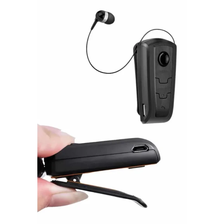 Mey İthalat® Makaralı Bluetooth Kulakiçi Yaka Kulaklığı Kablosuz Kulaklık
