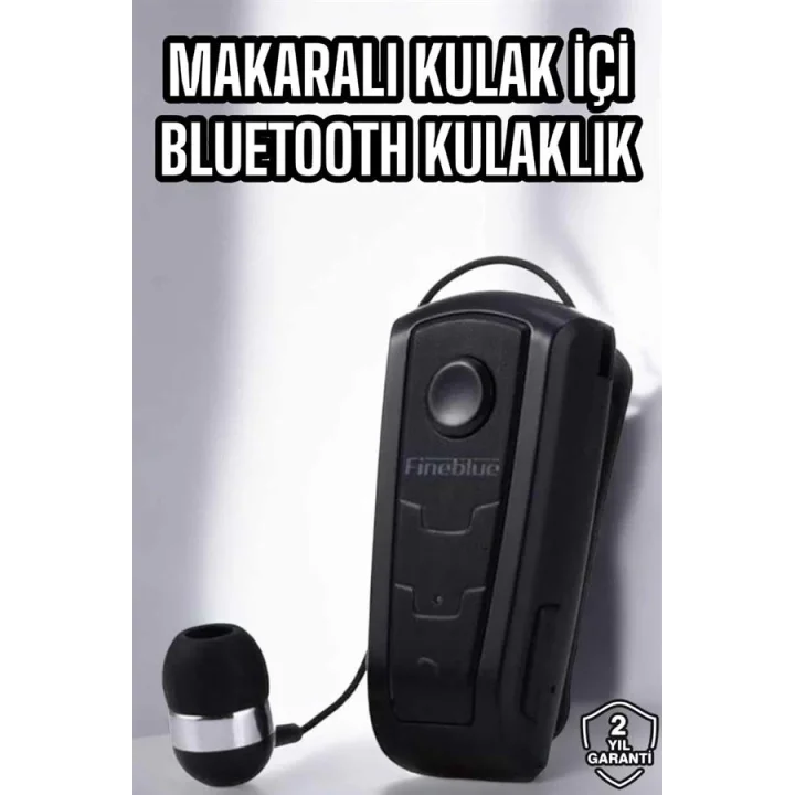 Mey İthalat® Makaralı Bluetooth Kulaklık Çağrı Cevaplama Kablolu Uzun Pil Ömrü