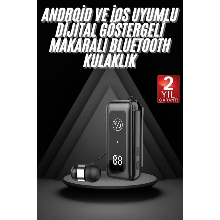Mey İthalat® Makaralı Bluetooth Kulaklık Telefon Uyumlu Makaralı TF Kart Girişli Güç Göstergeli
