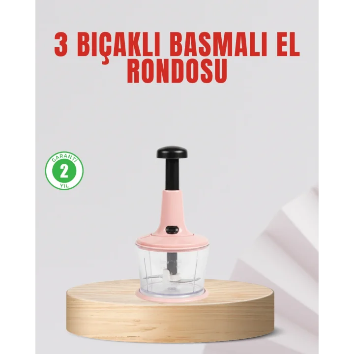 Mey İthalat® Manuel Mutfak Rondosu Keskin Bıçaklı Geniş Hazneli