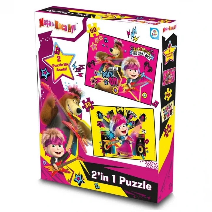 Mey İthalat® Maşa ile Koca Ayı 2li Puzzle