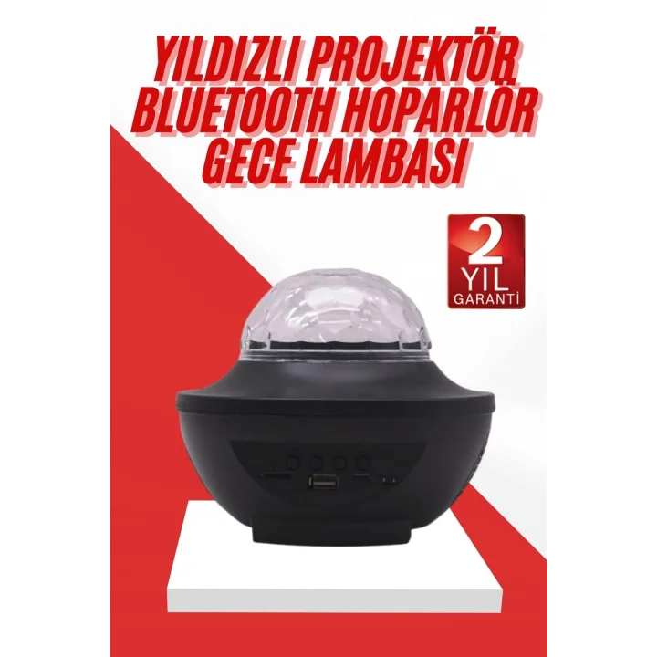 Mey İthalat® Masa ve Gece Lambası Renkli Projektör Işıklı Disko Topu Bluetooth Hoparlör