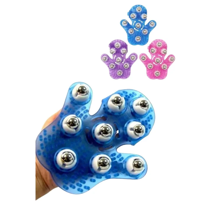 Mey İthalat® Masaj Aleti El Şeklinde Omuz Bacak Bilyeli Masaj Eldiveni El Şekilli